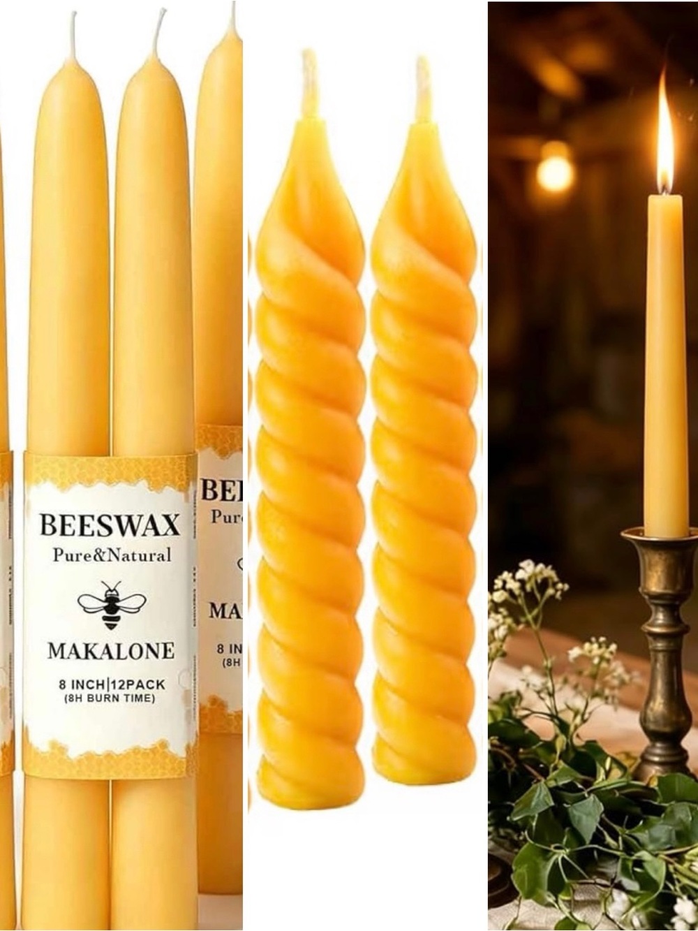Beeswax Taper - Smell Divine - Come in lovely paper